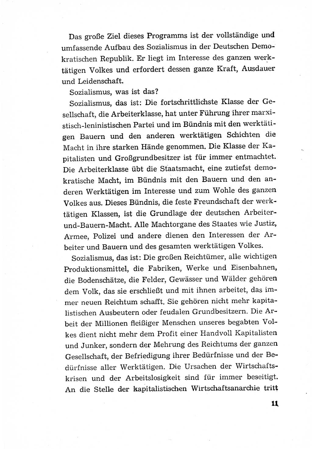Programm der Sozialistischen Einheitspartei Deutschlands (SED) [Deutsche Demokratische Republik (DDR)] 1963, Seite 11 (Progr. SED DDR 1963, S. 11)