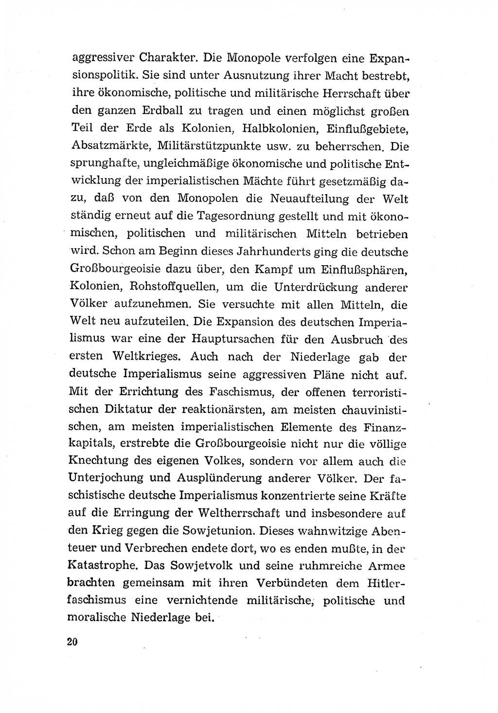 Programm der Sozialistischen Einheitspartei Deutschlands (SED) [Deutsche Demokratische Republik (DDR)] 1963, Seite 20 (Progr. SED DDR 1963, S. 20)