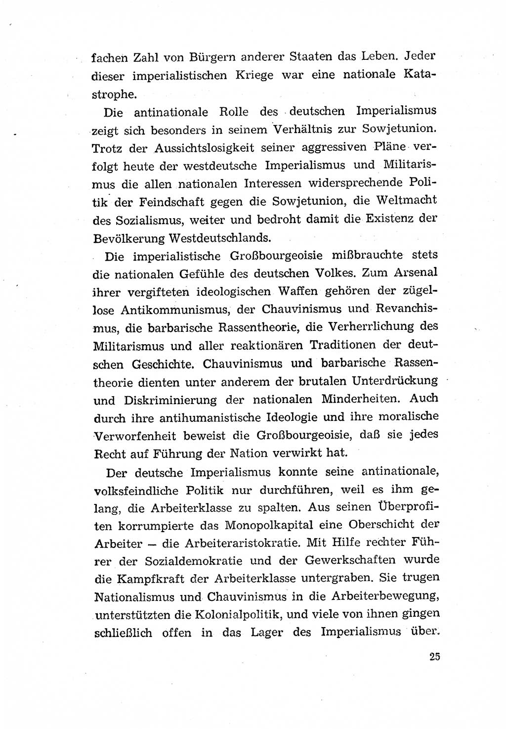 Programm der Sozialistischen Einheitspartei Deutschlands (SED) [Deutsche Demokratische Republik (DDR)] 1963, Seite 25 (Progr. SED DDR 1963, S. 25)