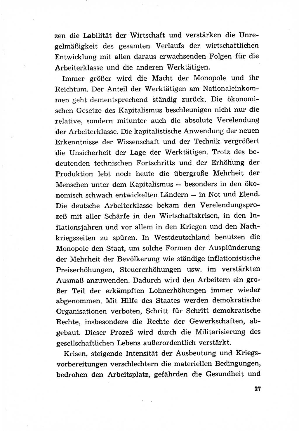 Programm der Sozialistischen Einheitspartei Deutschlands (SED) [Deutsche Demokratische Republik (DDR)] 1963, Seite 27 (Progr. SED DDR 1963, S. 27)