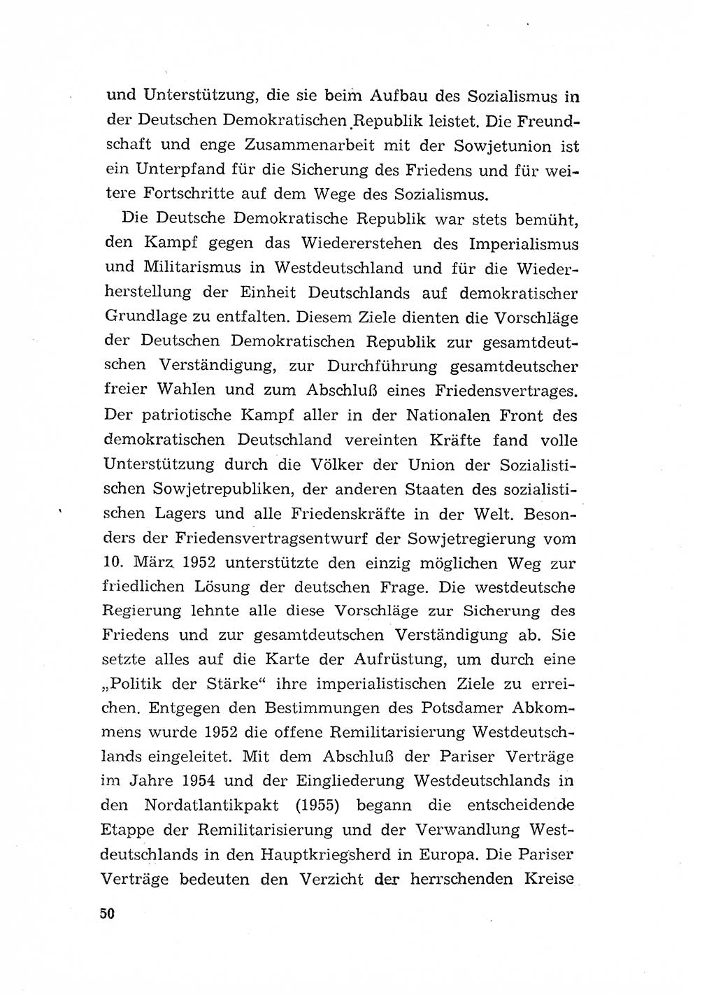 Programm der Sozialistischen Einheitspartei Deutschlands (SED) [Deutsche Demokratische Republik (DDR)] 1963, Seite 50 (Progr. SED DDR 1963, S. 50)