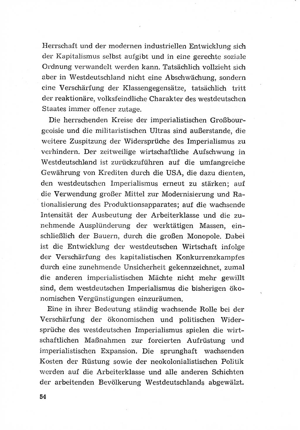 Programm der Sozialistischen Einheitspartei Deutschlands (SED) [Deutsche Demokratische Republik (DDR)] 1963, Seite 54 (Progr. SED DDR 1963, S. 54)