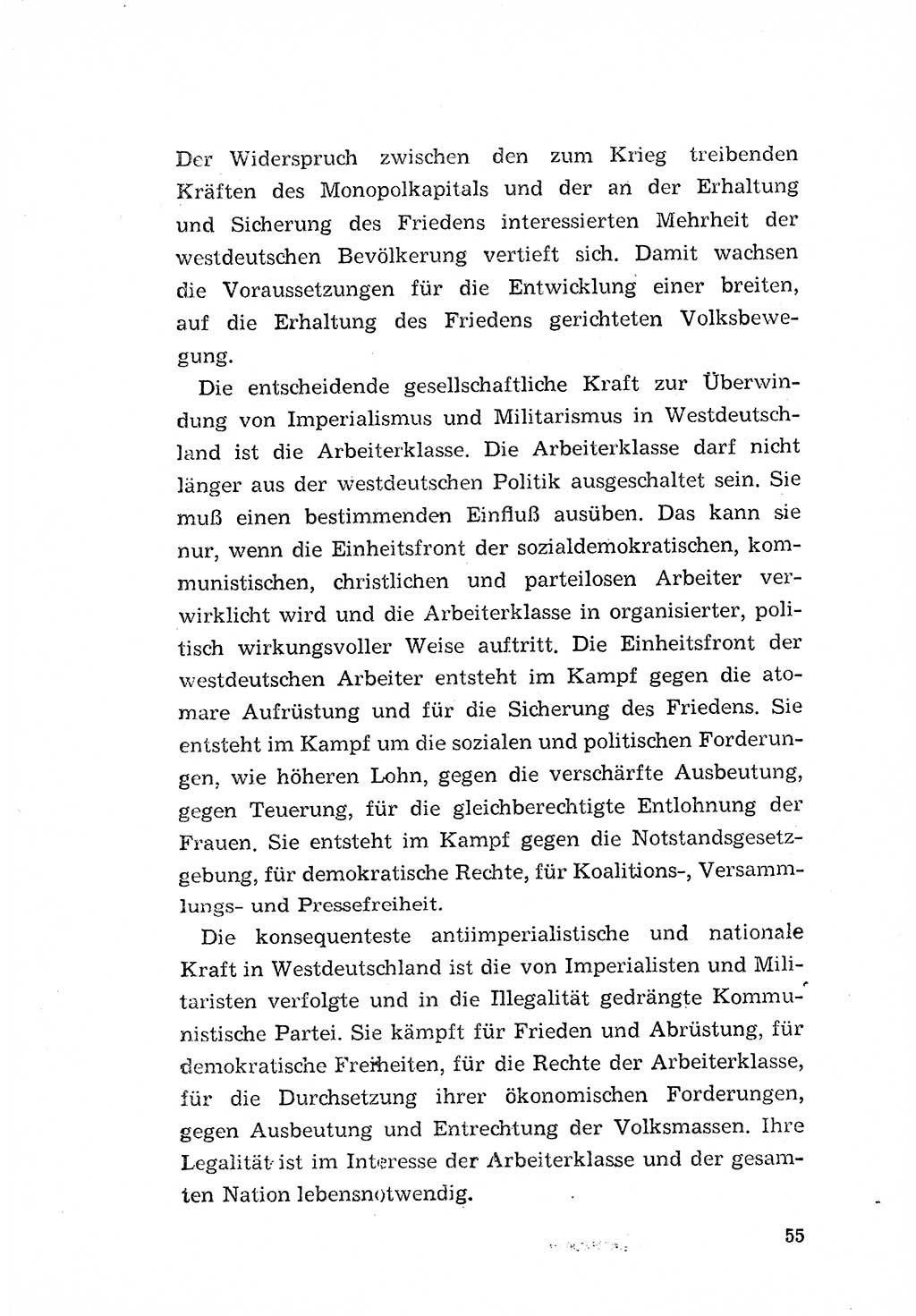 Programm der Sozialistischen Einheitspartei Deutschlands (SED) [Deutsche Demokratische Republik (DDR)] 1963, Seite 55 (Progr. SED DDR 1963, S. 55)