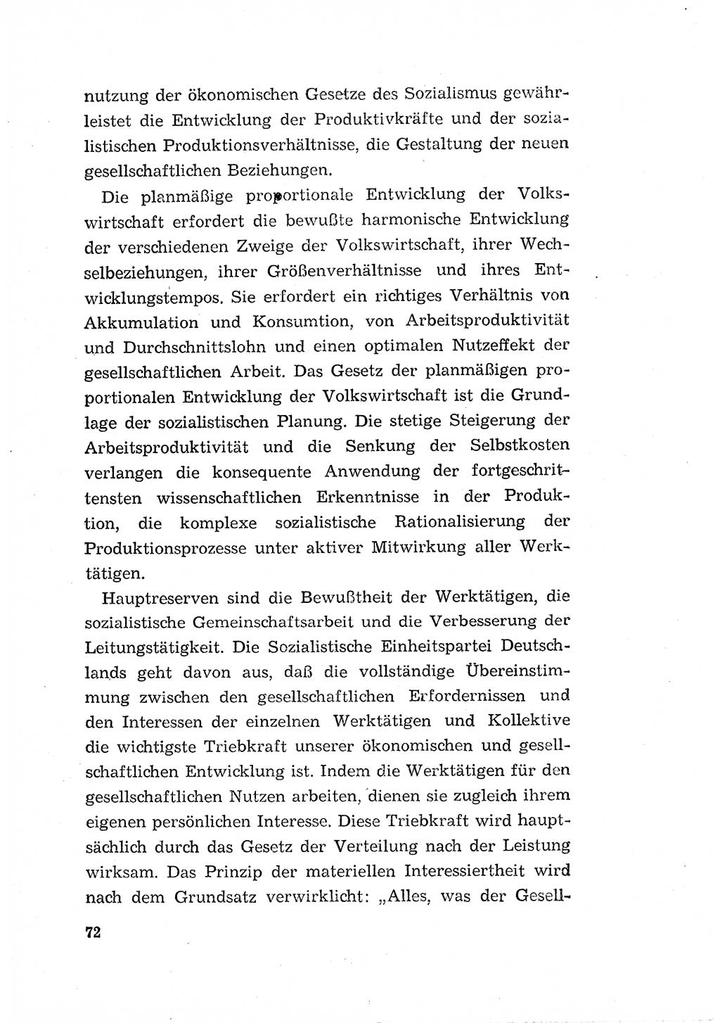 Programm der Sozialistischen Einheitspartei Deutschlands (SED) [Deutsche Demokratische Republik (DDR)] 1963, Seite 72 (Progr. SED DDR 1963, S. 72)