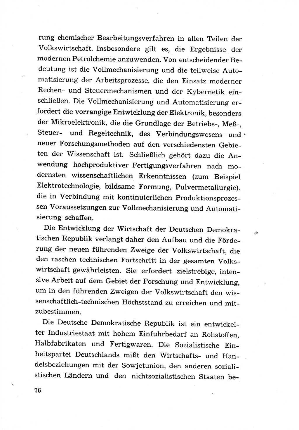 Programm der Sozialistischen Einheitspartei Deutschlands (SED) [Deutsche Demokratische Republik (DDR)] 1963, Seite 76 (Progr. SED DDR 1963, S. 76)
