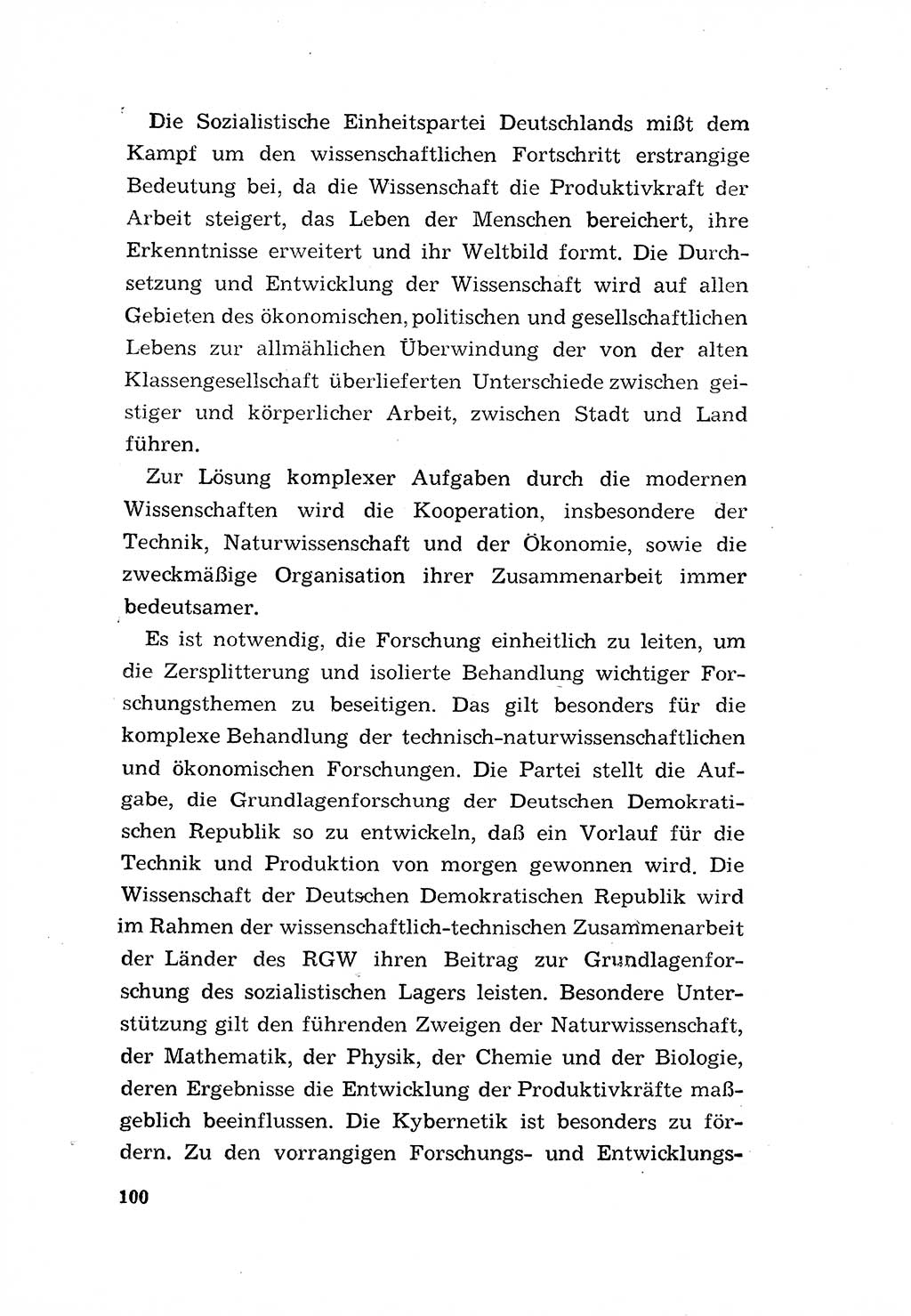 Programm der Sozialistischen Einheitspartei Deutschlands (SED) [Deutsche Demokratische Republik (DDR)] 1963, Seite 100 (Progr. SED DDR 1963, S. 100)