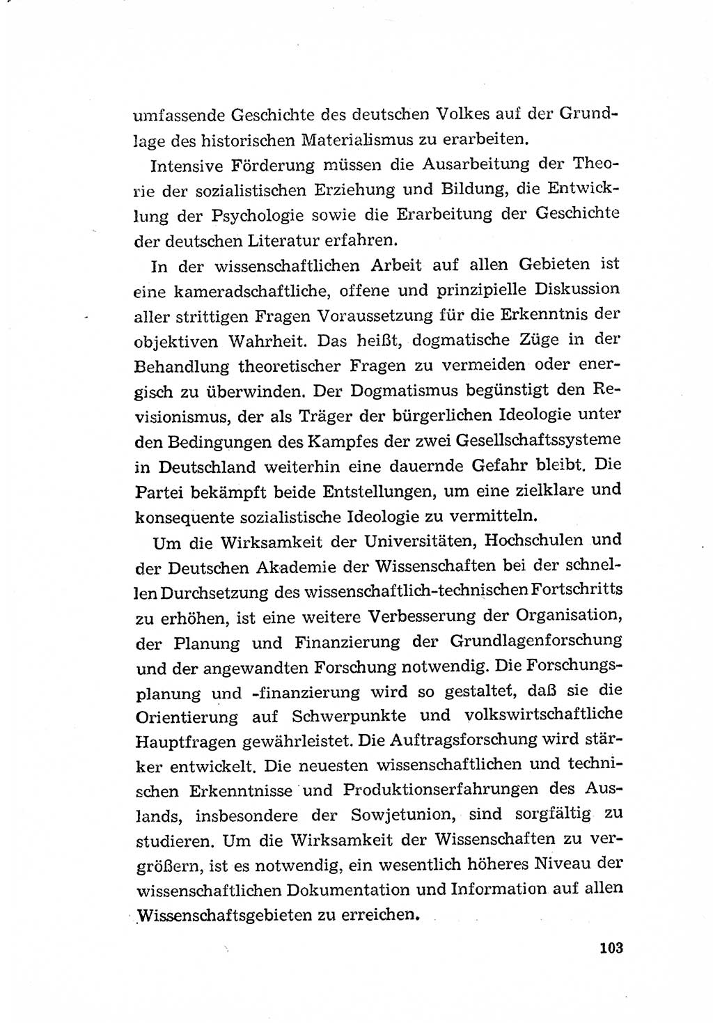 Programm der Sozialistischen Einheitspartei Deutschlands (SED) [Deutsche Demokratische Republik (DDR)] 1963, Seite 103 (Progr. SED DDR 1963, S. 103)