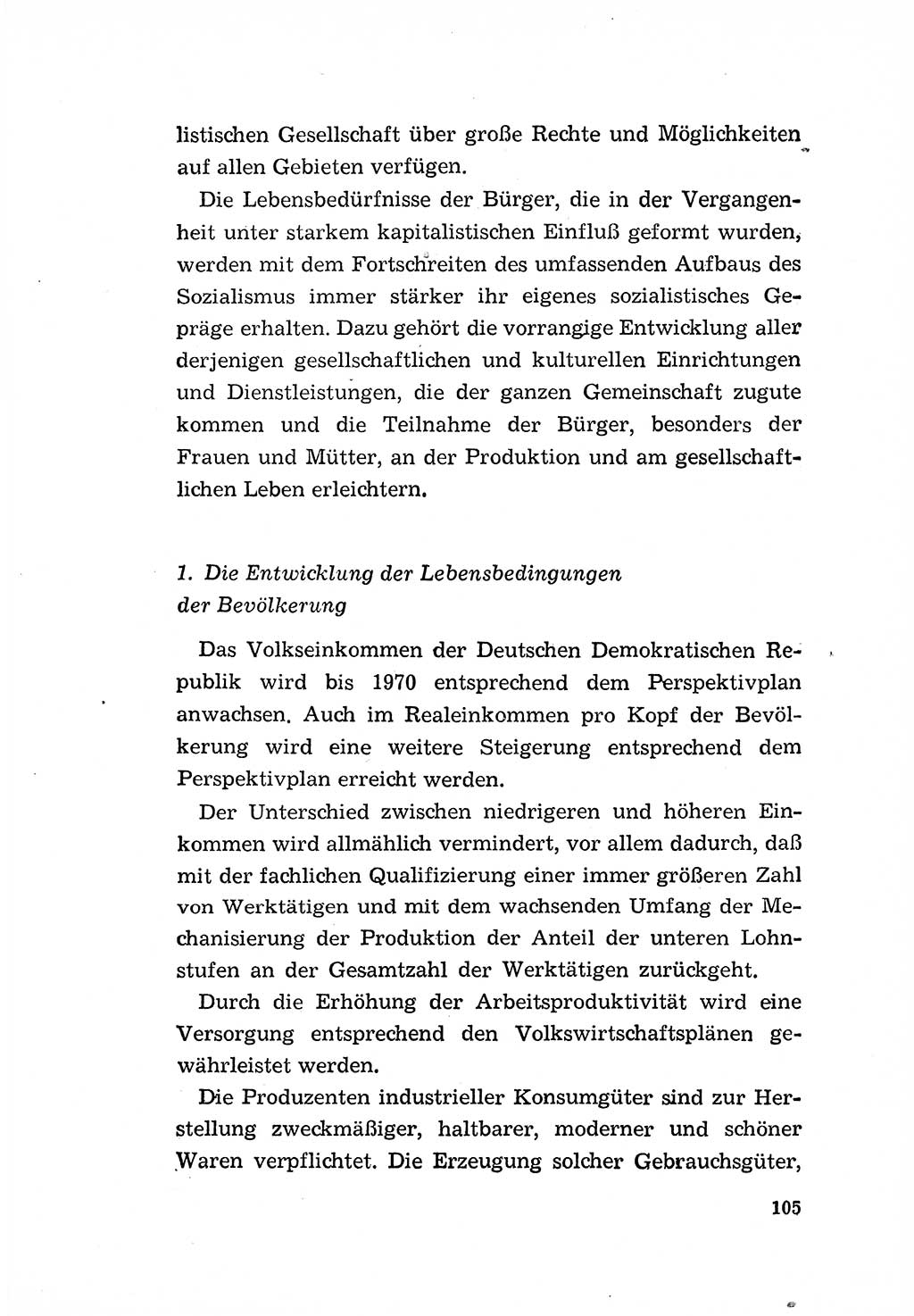 Programm der Sozialistischen Einheitspartei Deutschlands (SED) [Deutsche Demokratische Republik (DDR)] 1963, Seite 105 (Progr. SED DDR 1963, S. 105)