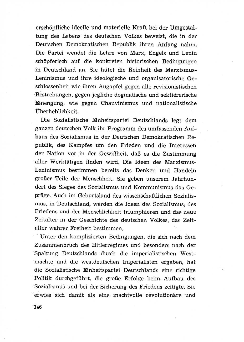 Programm der Sozialistischen Einheitspartei Deutschlands (SED) [Deutsche Demokratische Republik (DDR)] 1963, Seite 146 (Progr. SED DDR 1963, S. 146)