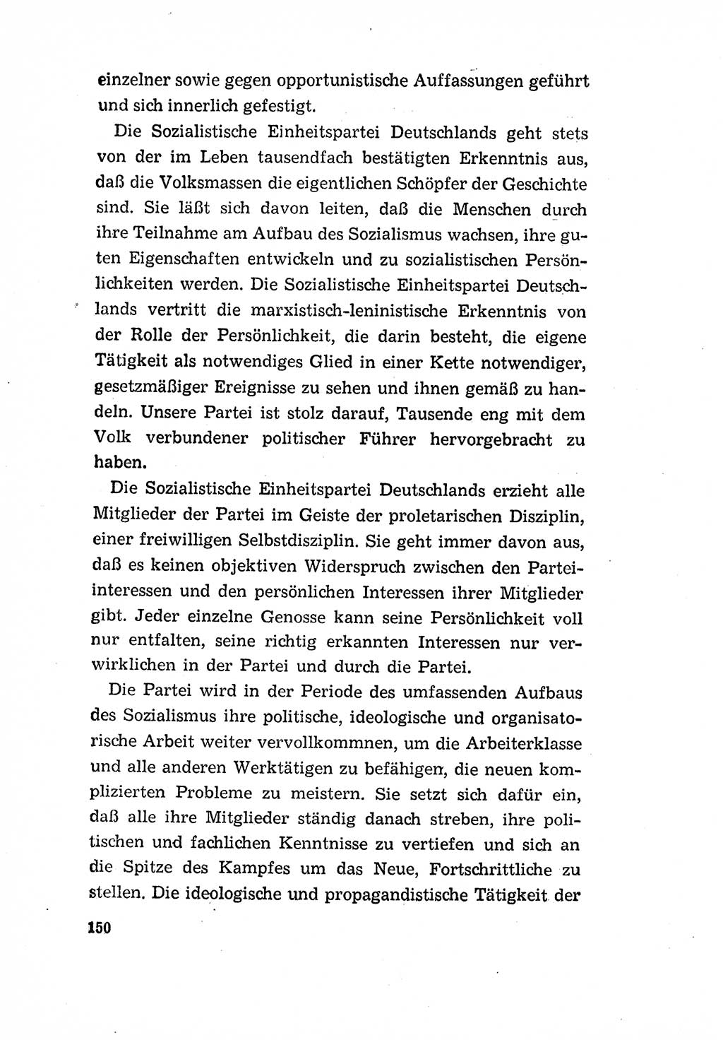 Programm der Sozialistischen Einheitspartei Deutschlands (SED) [Deutsche Demokratische Republik (DDR)] 1963, Seite 150 (Progr. SED DDR 1963, S. 150)