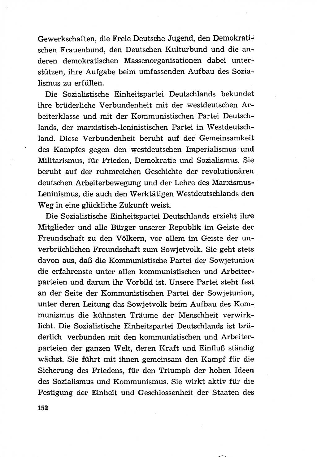 Programm der Sozialistischen Einheitspartei Deutschlands (SED) [Deutsche Demokratische Republik (DDR)] 1963, Seite 152 (Progr. SED DDR 1963, S. 152)