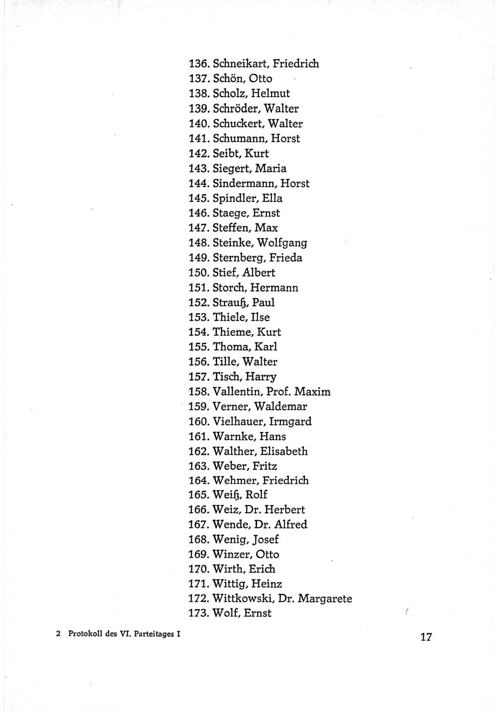 Protokoll der Verhandlungen des Ⅵ. Parteitages der Sozialistischen Einheitspartei Deutschlands (SED) [Deutsche Demokratische Republik (DDR)] 1963, Band Ⅰ, Seite 17 (Prot. Verh. Ⅵ. PT SED DDR 1963, Bd. Ⅰ, S. 17)