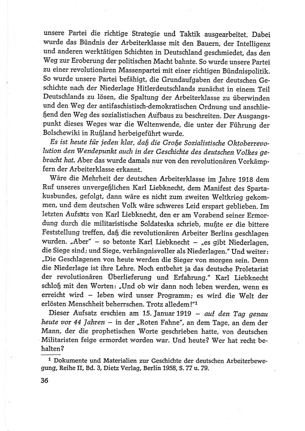 Protokoll der Verhandlungen des Ⅵ. Parteitages der Sozialistischen Einheitspartei Deutschlands (SED) [Deutsche Demokratische Republik (DDR)] 1963, Band Ⅰ, Seite 36 (Prot. Verh. Ⅵ. PT SED DDR 1963, Bd. Ⅰ, S. 36)