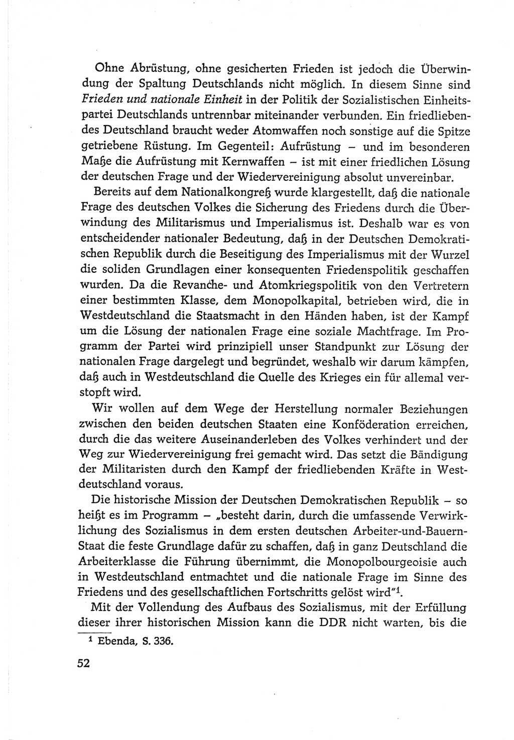 Protokoll der Verhandlungen des Ⅵ. Parteitages der Sozialistischen Einheitspartei Deutschlands (SED) [Deutsche Demokratische Republik (DDR)] 1963, Band Ⅰ, Seite 52 (Prot. Verh. Ⅵ. PT SED DDR 1963, Bd. Ⅰ, S. 52)