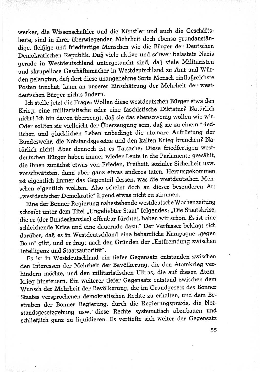 Protokoll der Verhandlungen des Ⅵ. Parteitages der Sozialistischen Einheitspartei Deutschlands (SED) [Deutsche Demokratische Republik (DDR)] 1963, Band Ⅰ, Seite 55 (Prot. Verh. Ⅵ. PT SED DDR 1963, Bd. Ⅰ, S. 55)