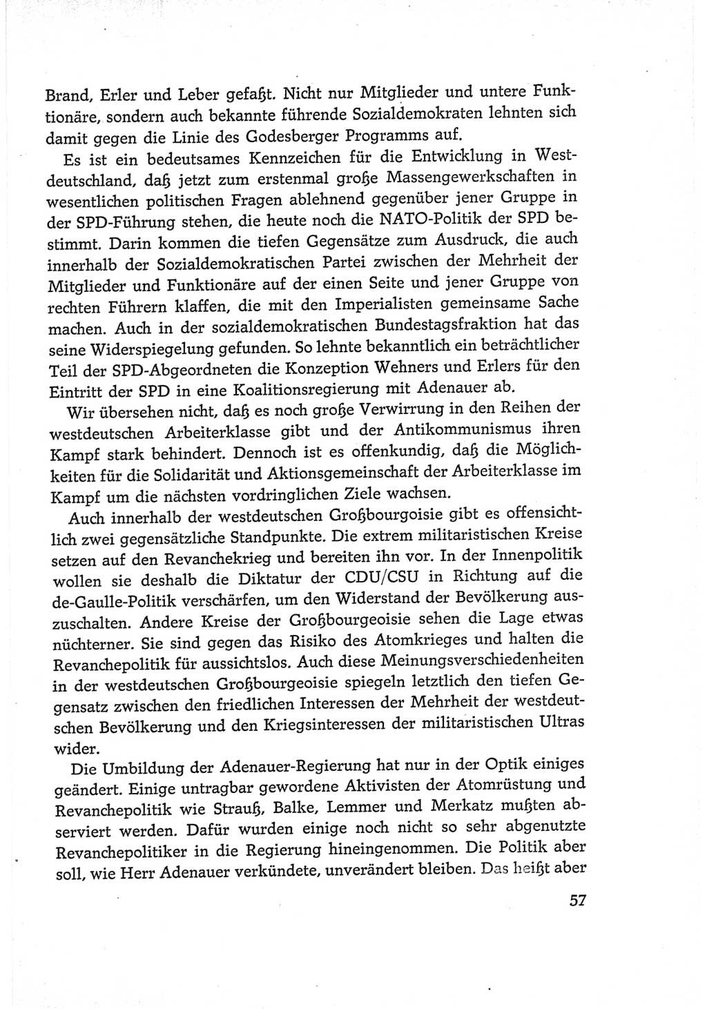 Protokoll der Verhandlungen des Ⅵ. Parteitages der Sozialistischen Einheitspartei Deutschlands (SED) [Deutsche Demokratische Republik (DDR)] 1963, Band Ⅰ, Seite 57 (Prot. Verh. Ⅵ. PT SED DDR 1963, Bd. Ⅰ, S. 57)