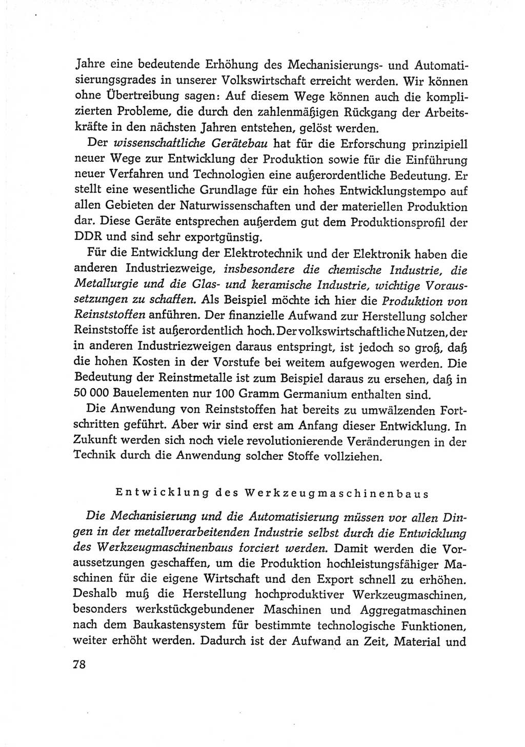 Protokoll der Verhandlungen des Ⅵ. Parteitages der Sozialistischen Einheitspartei Deutschlands (SED) [Deutsche Demokratische Republik (DDR)] 1963, Band Ⅰ, Seite 78 (Prot. Verh. Ⅵ. PT SED DDR 1963, Bd. Ⅰ, S. 78)