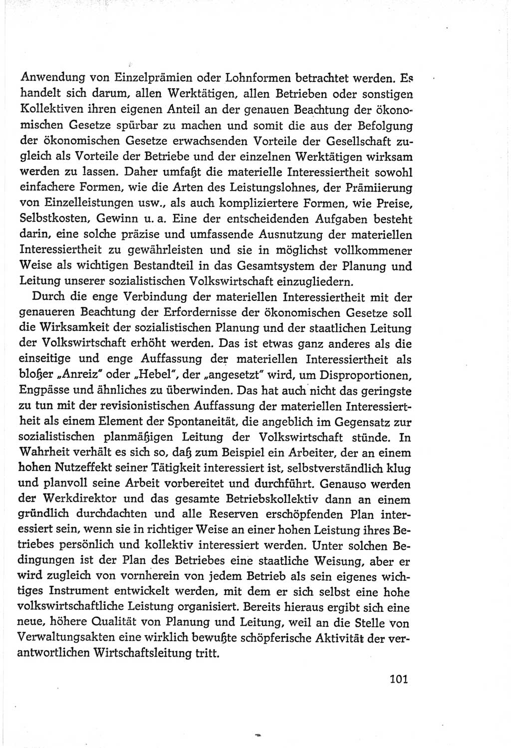 Protokoll der Verhandlungen des Ⅵ. Parteitages der Sozialistischen Einheitspartei Deutschlands (SED) [Deutsche Demokratische Republik (DDR)] 1963, Band Ⅰ, Seite 101 (Prot. Verh. Ⅵ. PT SED DDR 1963, Bd. Ⅰ, S. 101)
