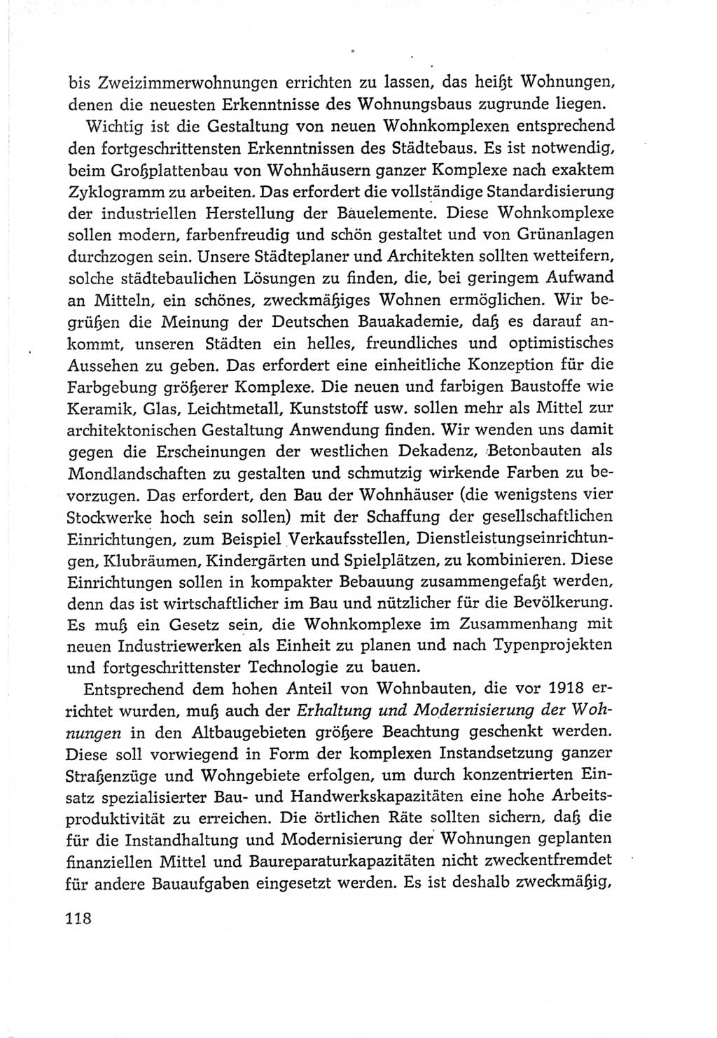 Protokoll der Verhandlungen des Ⅵ. Parteitages der Sozialistischen Einheitspartei Deutschlands (SED) [Deutsche Demokratische Republik (DDR)] 1963, Band Ⅰ, Seite 118 (Prot. Verh. Ⅵ. PT SED DDR 1963, Bd. Ⅰ, S. 118)