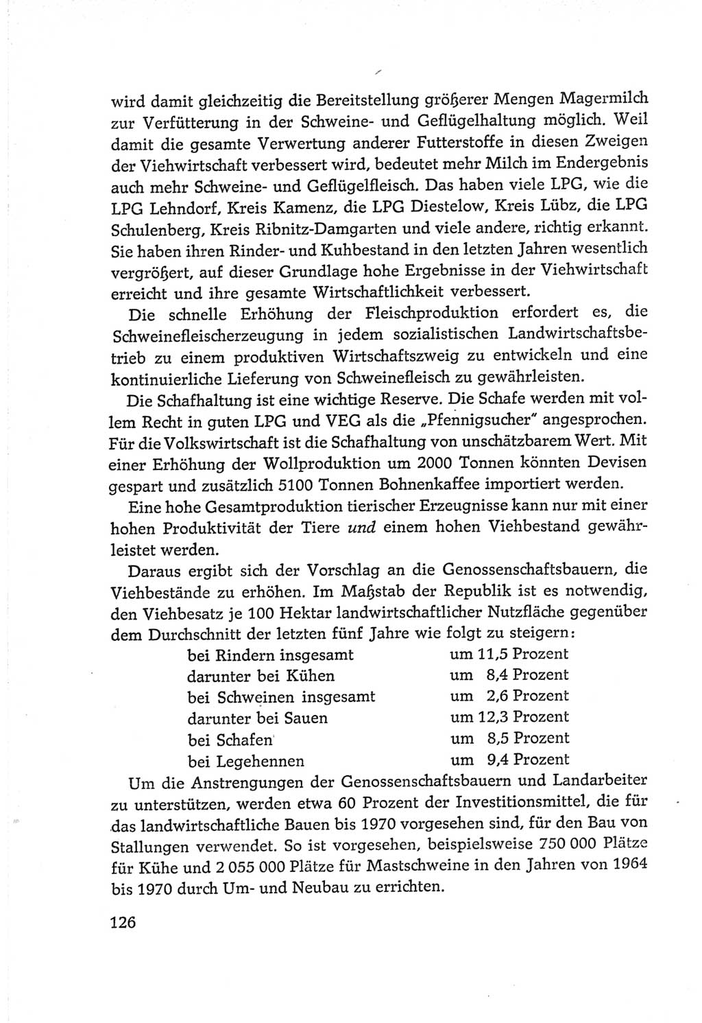 Protokoll der Verhandlungen des Ⅵ. Parteitages der Sozialistischen Einheitspartei Deutschlands (SED) [Deutsche Demokratische Republik (DDR)] 1963, Band Ⅰ, Seite 126 (Prot. Verh. Ⅵ. PT SED DDR 1963, Bd. Ⅰ, S. 126)
