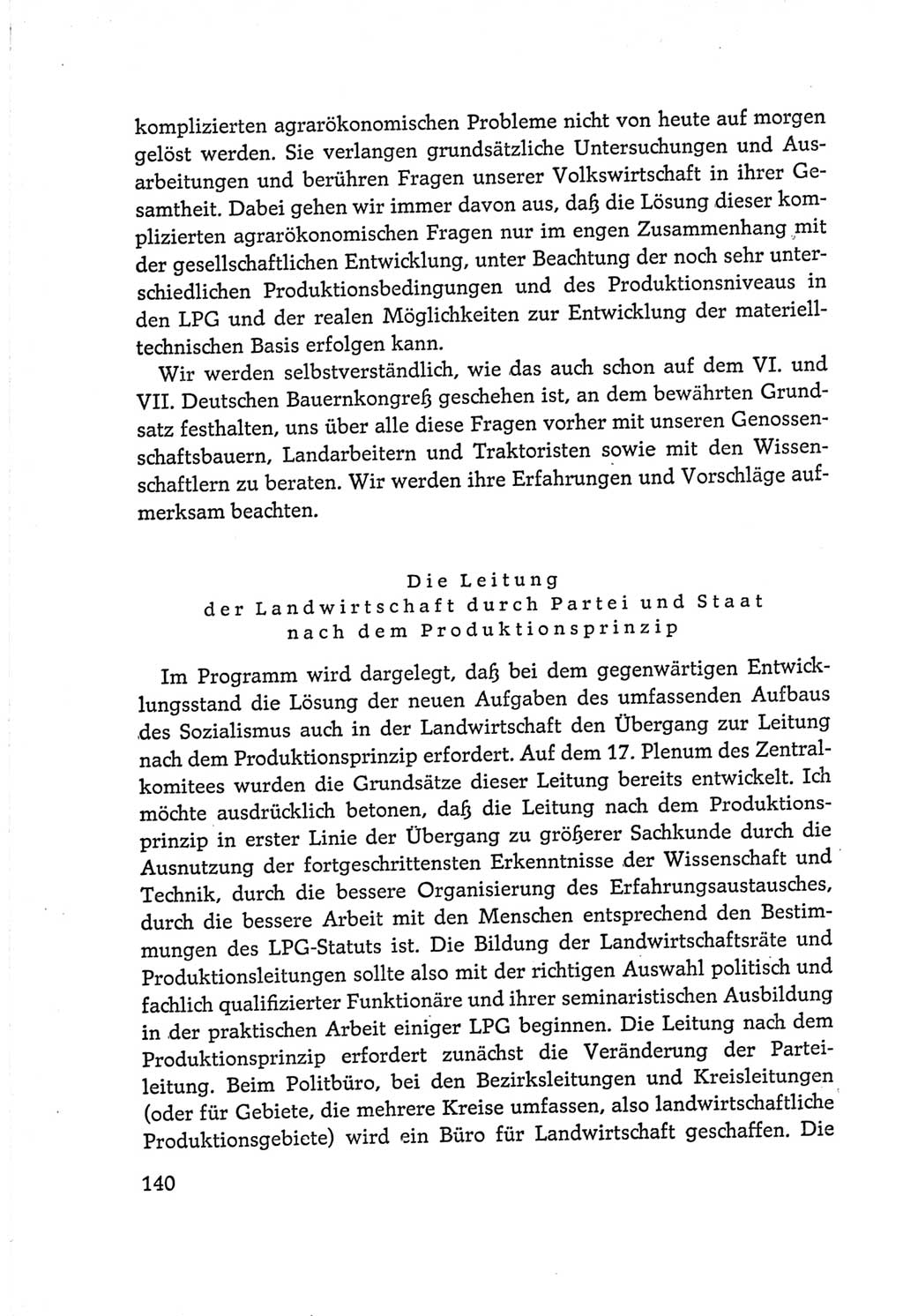 Protokoll der Verhandlungen des Ⅵ. Parteitages der Sozialistischen Einheitspartei Deutschlands (SED) [Deutsche Demokratische Republik (DDR)] 1963, Band Ⅰ, Seite 140 (Prot. Verh. Ⅵ. PT SED DDR 1963, Bd. Ⅰ, S. 140)
