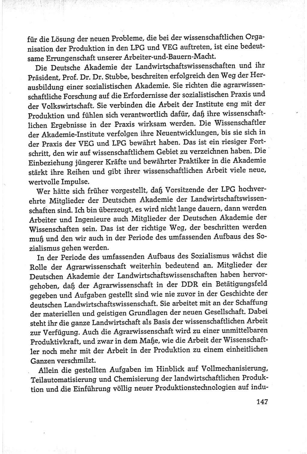 Protokoll der Verhandlungen des Ⅵ. Parteitages der Sozialistischen Einheitspartei Deutschlands (SED) [Deutsche Demokratische Republik (DDR)] 1963, Band Ⅰ, Seite 147 (Prot. Verh. Ⅵ. PT SED DDR 1963, Bd. Ⅰ, S. 147)