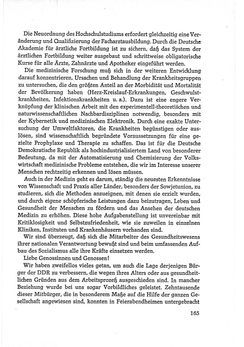 Protokoll der Verhandlungen des Ⅵ. Parteitages der Sozialistischen Einheitspartei Deutschlands (SED) [Deutsche Demokratische Republik (DDR)] 1963, Band Ⅰ, Seite 165 (Prot. Verh. Ⅵ. PT SED DDR 1963, Bd. Ⅰ, S. 165)