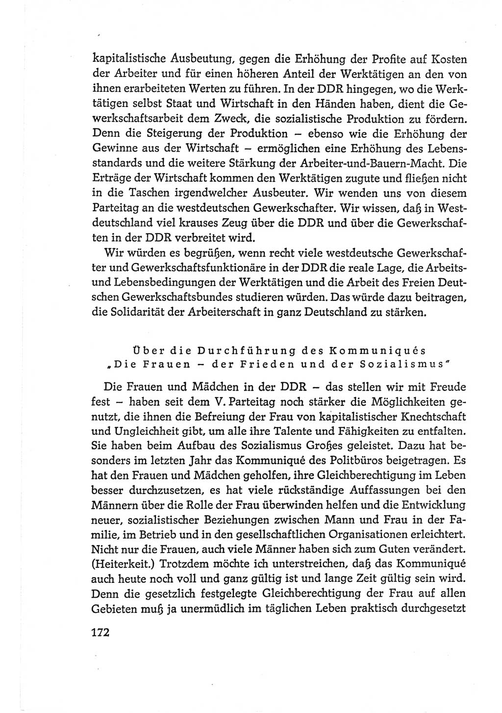 Protokoll der Verhandlungen des Ⅵ. Parteitages der Sozialistischen Einheitspartei Deutschlands (SED) [Deutsche Demokratische Republik (DDR)] 1963, Band Ⅰ, Seite 172 (Prot. Verh. Ⅵ. PT SED DDR 1963, Bd. Ⅰ, S. 172)