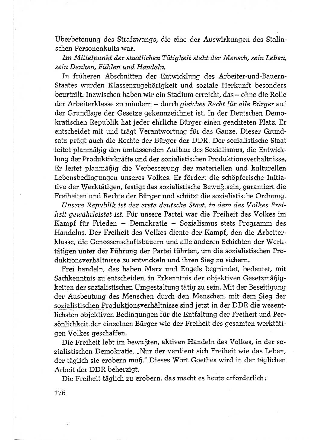 Protokoll der Verhandlungen des Ⅵ. Parteitages der Sozialistischen Einheitspartei Deutschlands (SED) [Deutsche Demokratische Republik (DDR)] 1963, Band Ⅰ, Seite 176 (Prot. Verh. Ⅵ. PT SED DDR 1963, Bd. Ⅰ, S. 176)
