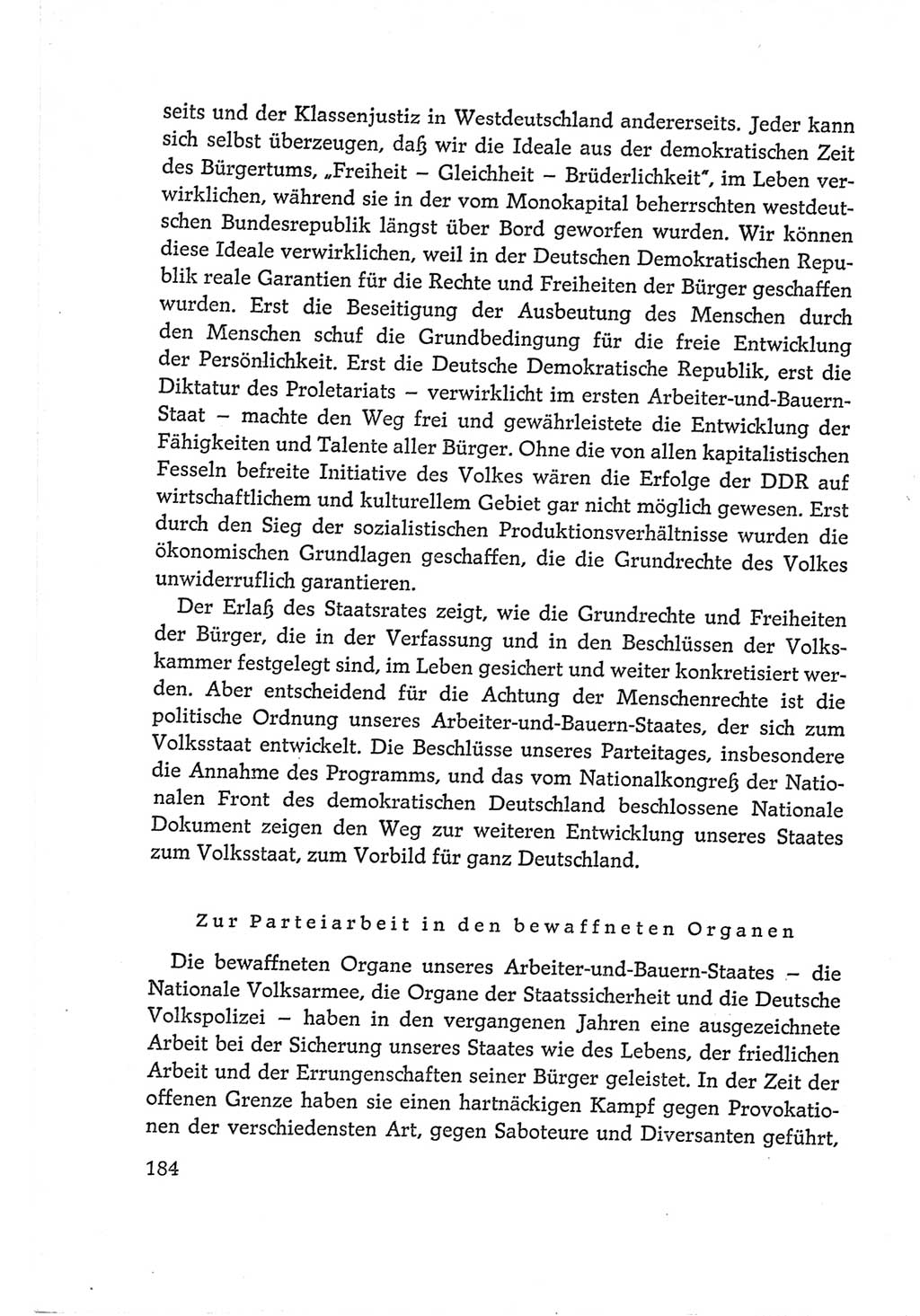 Protokoll der Verhandlungen des Ⅵ. Parteitages der Sozialistischen Einheitspartei Deutschlands (SED) [Deutsche Demokratische Republik (DDR)] 1963, Band Ⅰ, Seite 184 (Prot. Verh. Ⅵ. PT SED DDR 1963, Bd. Ⅰ, S. 184)