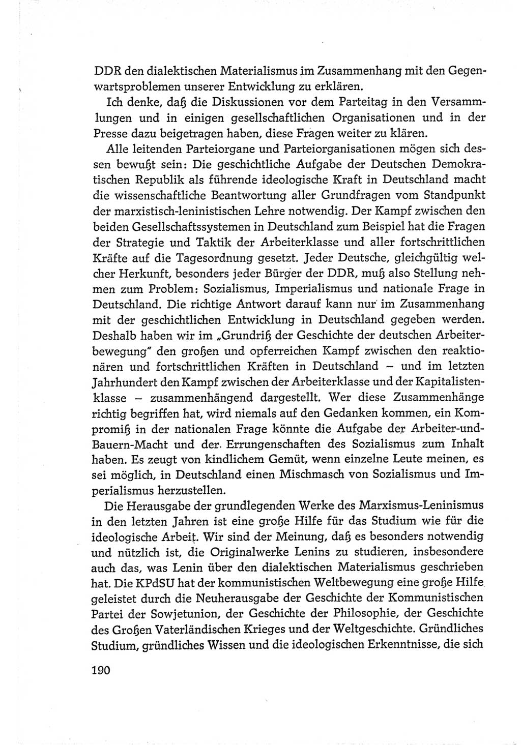Protokoll der Verhandlungen des Ⅵ. Parteitages der Sozialistischen Einheitspartei Deutschlands (SED) [Deutsche Demokratische Republik (DDR)] 1963, Band Ⅰ, Seite 190 (Prot. Verh. Ⅵ. PT SED DDR 1963, Bd. Ⅰ, S. 190)