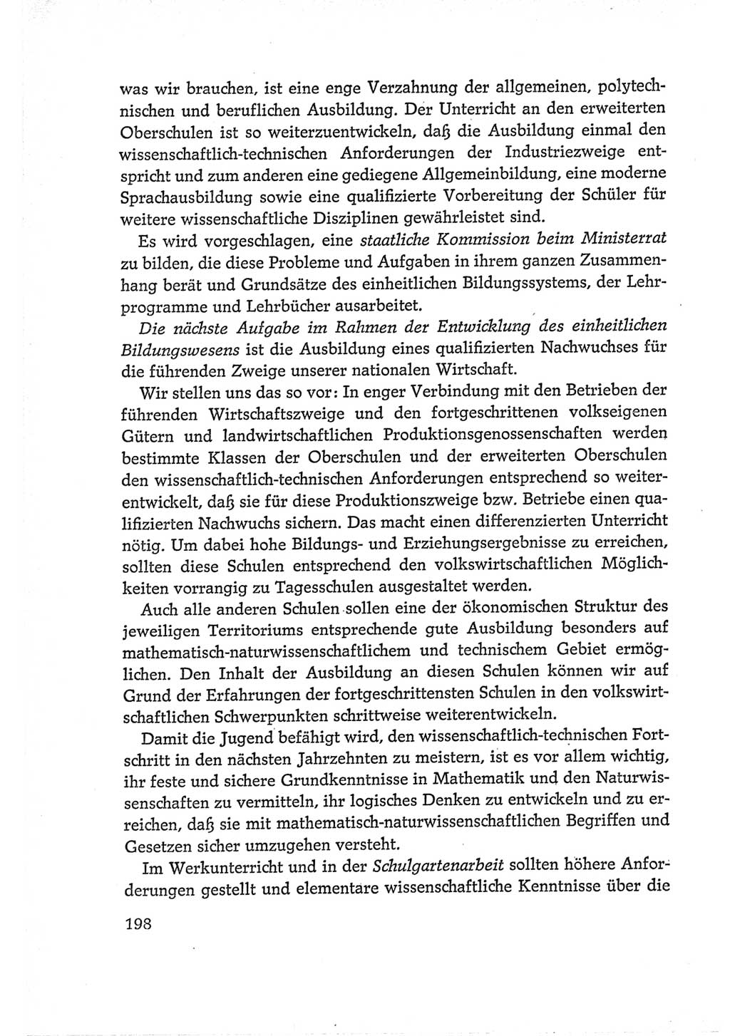 Protokoll der Verhandlungen des Ⅵ. Parteitages der Sozialistischen Einheitspartei Deutschlands (SED) [Deutsche Demokratische Republik (DDR)] 1963, Band Ⅰ, Seite 198 (Prot. Verh. Ⅵ. PT SED DDR 1963, Bd. Ⅰ, S. 198)