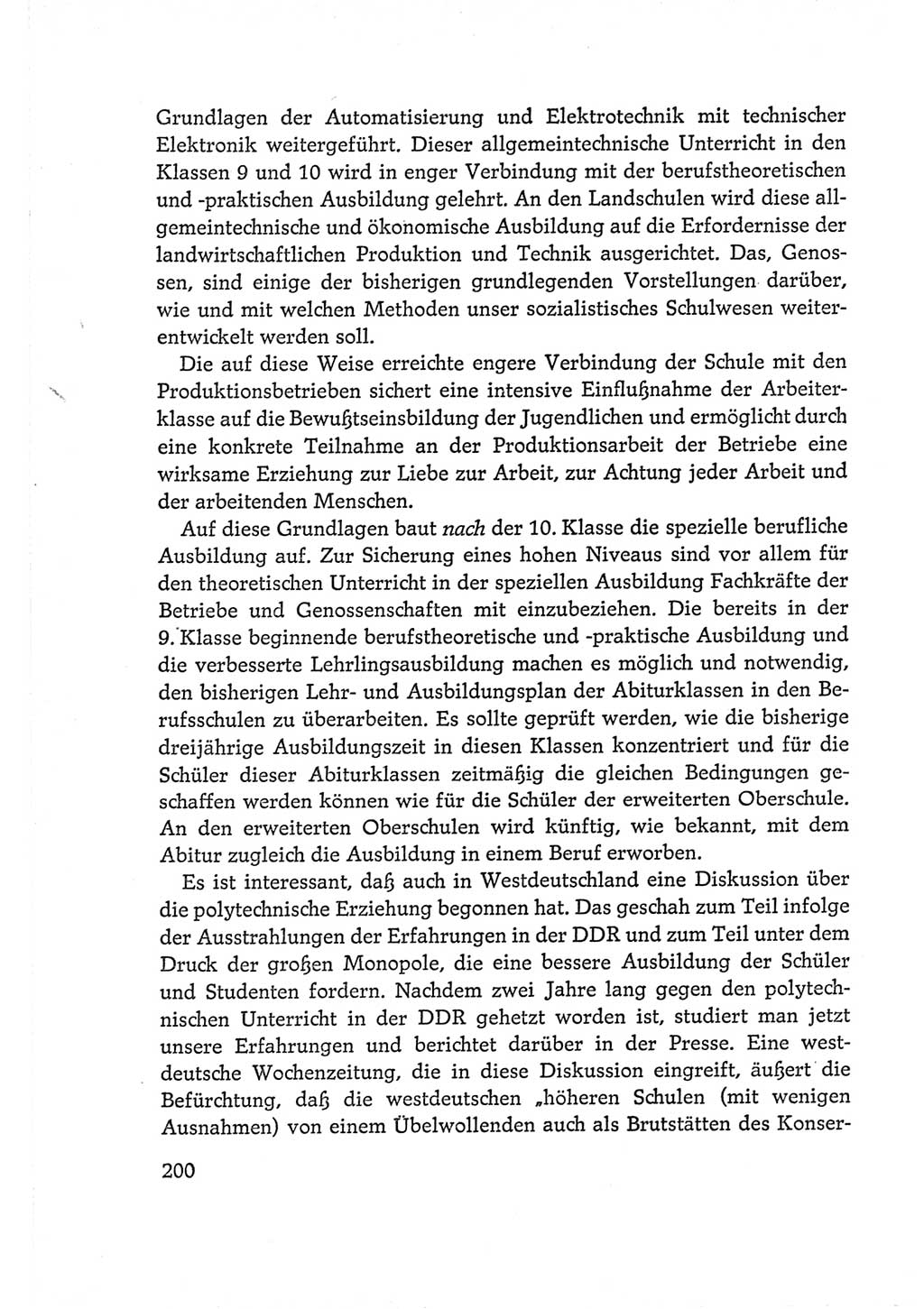 Protokoll der Verhandlungen des Ⅵ. Parteitages der Sozialistischen Einheitspartei Deutschlands (SED) [Deutsche Demokratische Republik (DDR)] 1963, Band Ⅰ, Seite 200 (Prot. Verh. Ⅵ. PT SED DDR 1963, Bd. Ⅰ, S. 200)