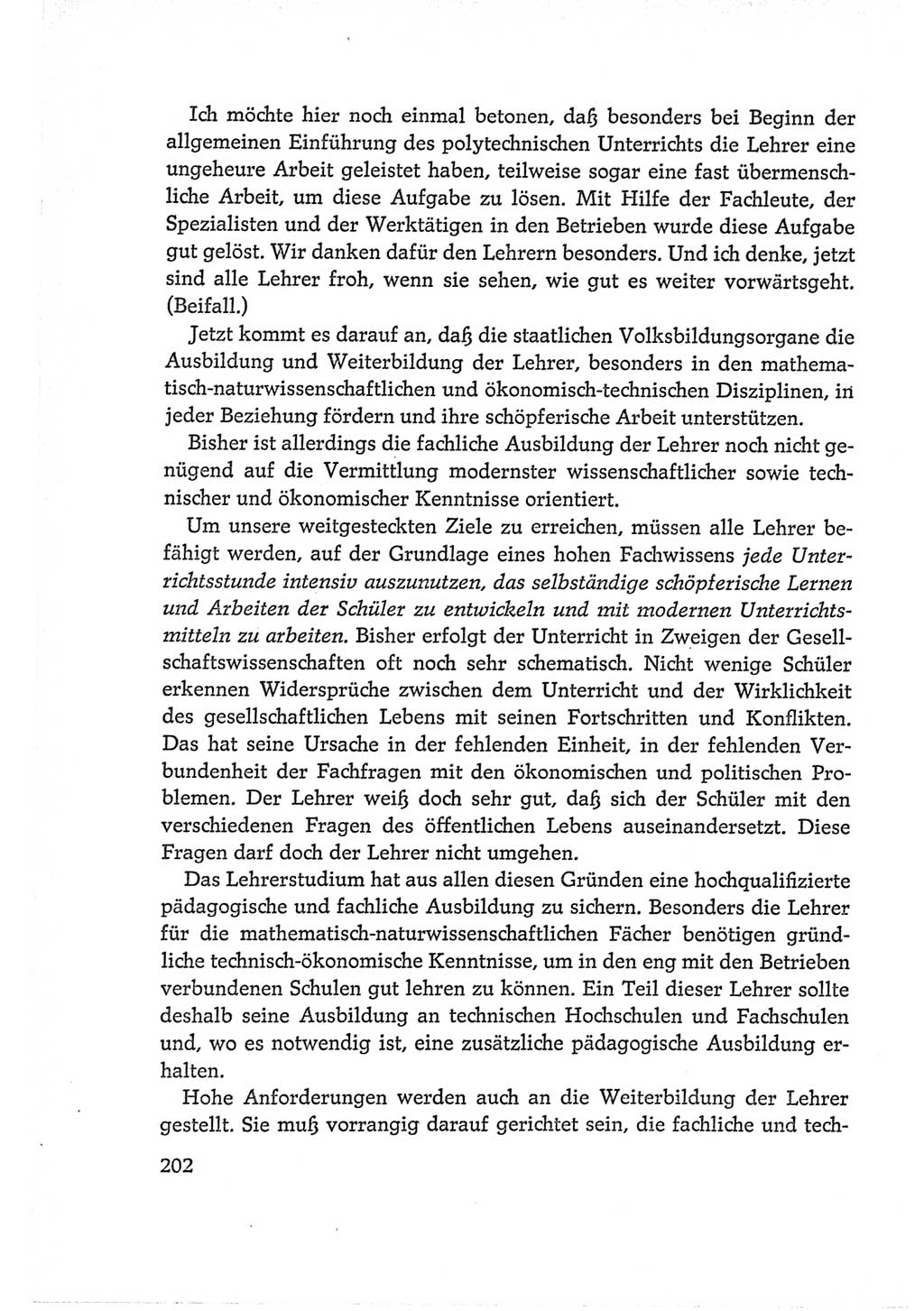 Protokoll der Verhandlungen des Ⅵ. Parteitages der Sozialistischen Einheitspartei Deutschlands (SED) [Deutsche Demokratische Republik (DDR)] 1963, Band Ⅰ, Seite 202 (Prot. Verh. Ⅵ. PT SED DDR 1963, Bd. Ⅰ, S. 202)