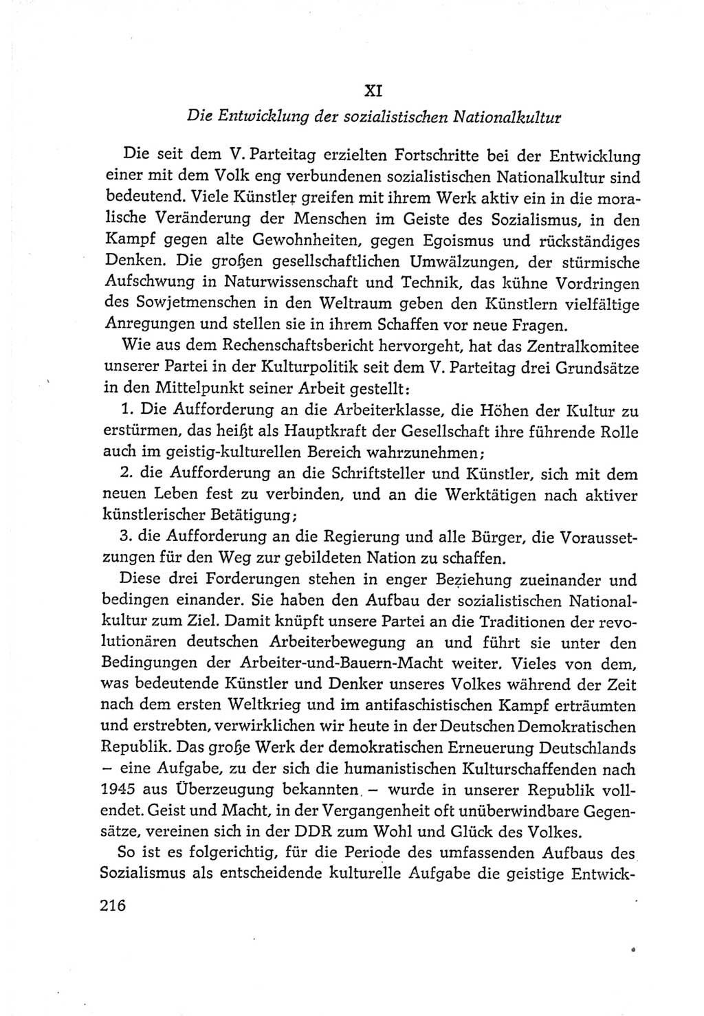 Protokoll der Verhandlungen des Ⅵ. Parteitages der Sozialistischen Einheitspartei Deutschlands (SED) [Deutsche Demokratische Republik (DDR)] 1963, Band Ⅰ, Seite 216 (Prot. Verh. Ⅵ. PT SED DDR 1963, Bd. Ⅰ, S. 216)