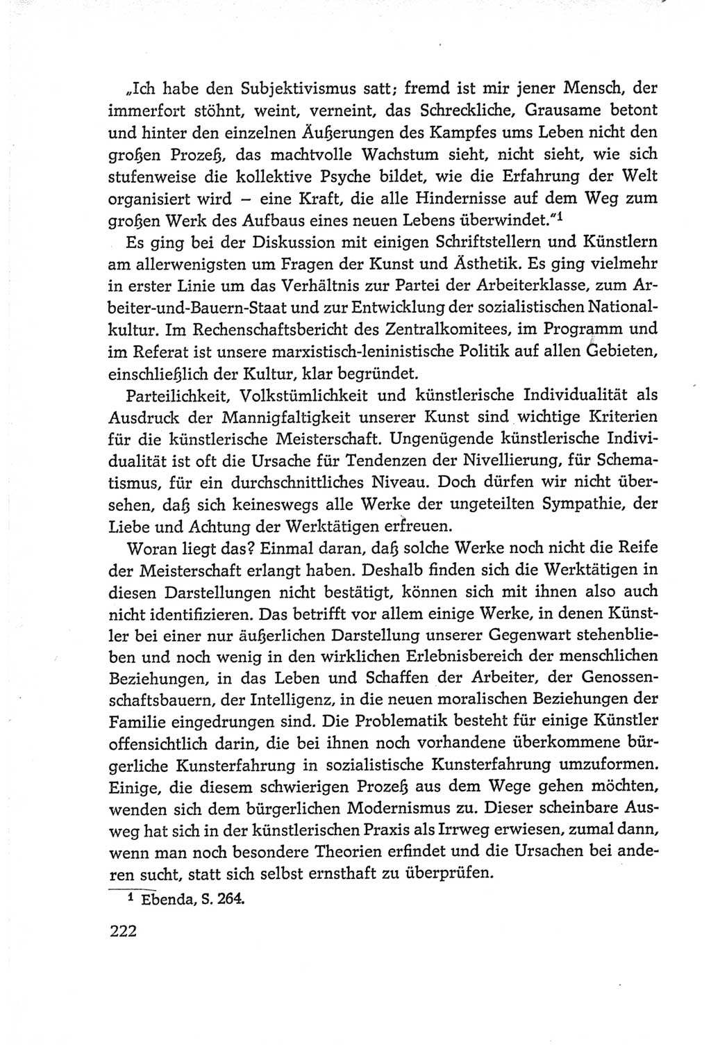 Protokoll der Verhandlungen des Ⅵ. Parteitages der Sozialistischen Einheitspartei Deutschlands (SED) [Deutsche Demokratische Republik (DDR)] 1963, Band Ⅰ, Seite 222 (Prot. Verh. Ⅵ. PT SED DDR 1963, Bd. Ⅰ, S. 222)