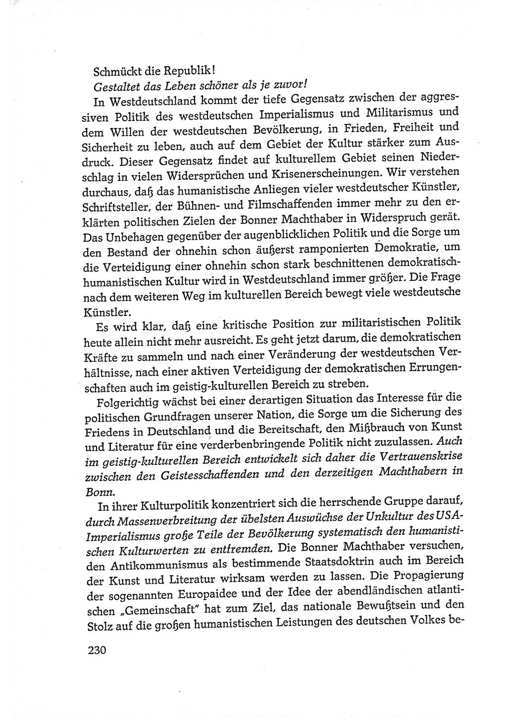 Protokoll der Verhandlungen des Ⅵ. Parteitages der Sozialistischen Einheitspartei Deutschlands (SED) [Deutsche Demokratische Republik (DDR)] 1963, Band Ⅰ, Seite 230 (Prot. Verh. Ⅵ. PT SED DDR 1963, Bd. Ⅰ, S. 230)