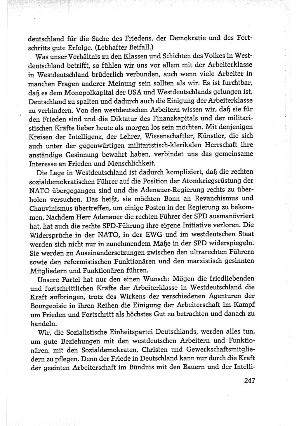 Protokoll der Verhandlungen des Ⅵ. Parteitages der Sozialistischen Einheitspartei Deutschlands (SED) [Deutsche Demokratische Republik (DDR)] 1963, Band Ⅰ, Seite 247 (Prot. Verh. Ⅵ. PT SED DDR 1963, Bd. Ⅰ, S. 247)