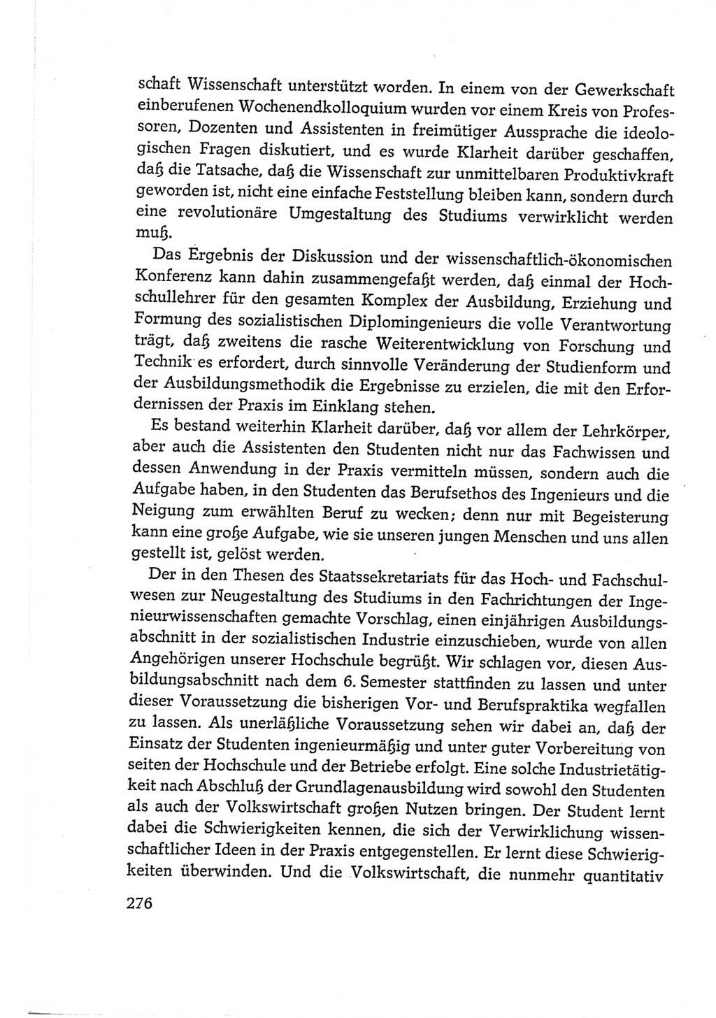 Protokoll der Verhandlungen des Ⅵ. Parteitages der Sozialistischen Einheitspartei Deutschlands (SED) [Deutsche Demokratische Republik (DDR)] 1963, Band Ⅰ, Seite 276 (Prot. Verh. Ⅵ. PT SED DDR 1963, Bd. Ⅰ, S. 276)