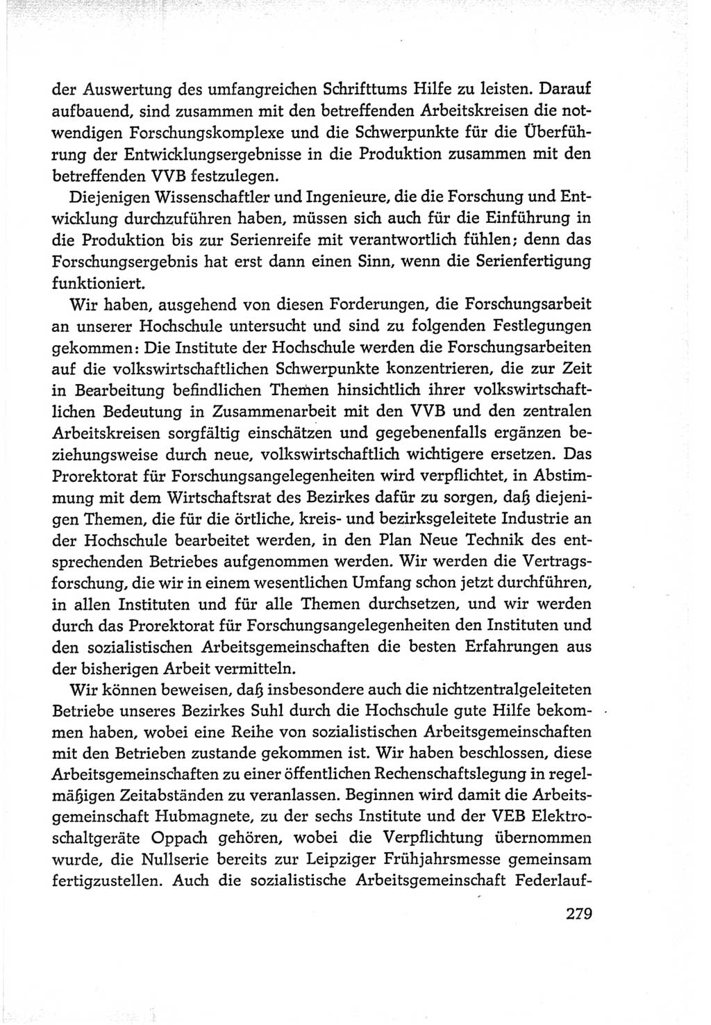 Protokoll der Verhandlungen des Ⅵ. Parteitages der Sozialistischen Einheitspartei Deutschlands (SED) [Deutsche Demokratische Republik (DDR)] 1963, Band Ⅰ, Seite 279 (Prot. Verh. Ⅵ. PT SED DDR 1963, Bd. Ⅰ, S. 279)
