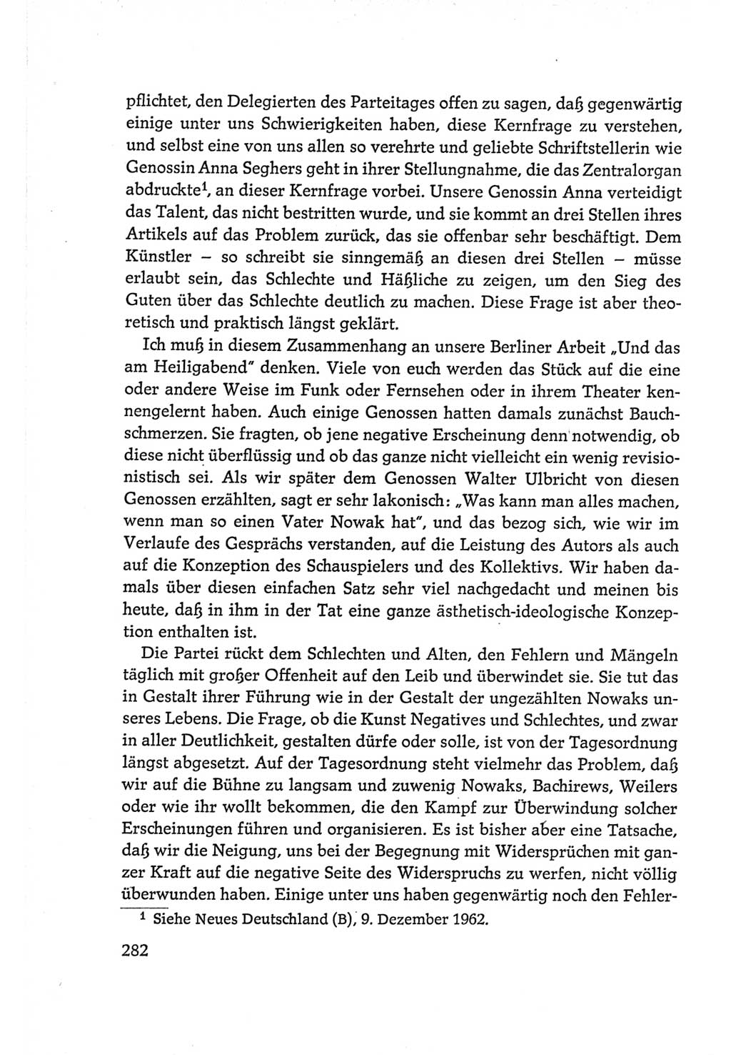 Protokoll der Verhandlungen des Ⅵ. Parteitages der Sozialistischen Einheitspartei Deutschlands (SED) [Deutsche Demokratische Republik (DDR)] 1963, Band Ⅰ, Seite 282 (Prot. Verh. Ⅵ. PT SED DDR 1963, Bd. Ⅰ, S. 282)