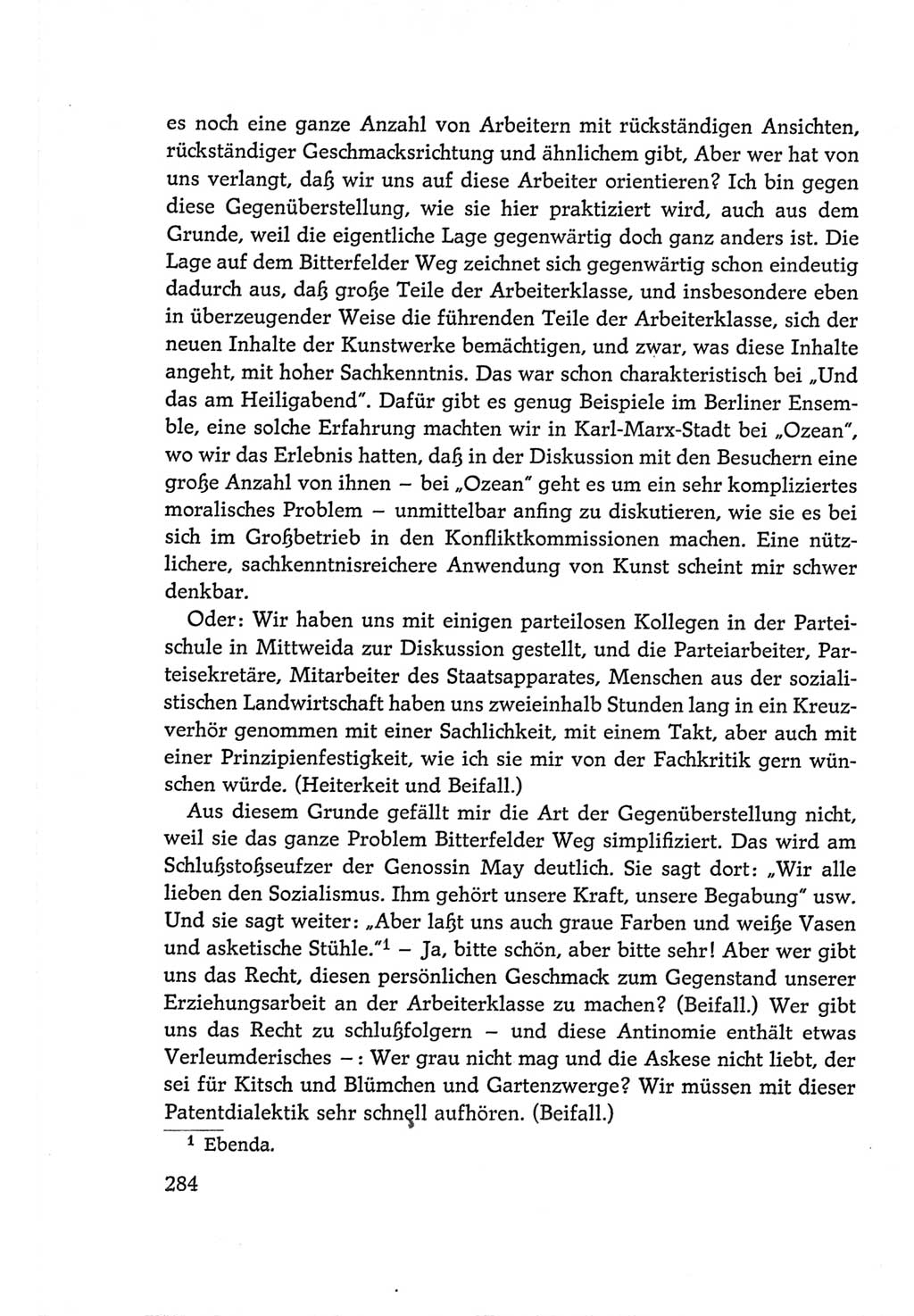 Protokoll der Verhandlungen des Ⅵ. Parteitages der Sozialistischen Einheitspartei Deutschlands (SED) [Deutsche Demokratische Republik (DDR)] 1963, Band Ⅰ, Seite 284 (Prot. Verh. Ⅵ. PT SED DDR 1963, Bd. Ⅰ, S. 284)
