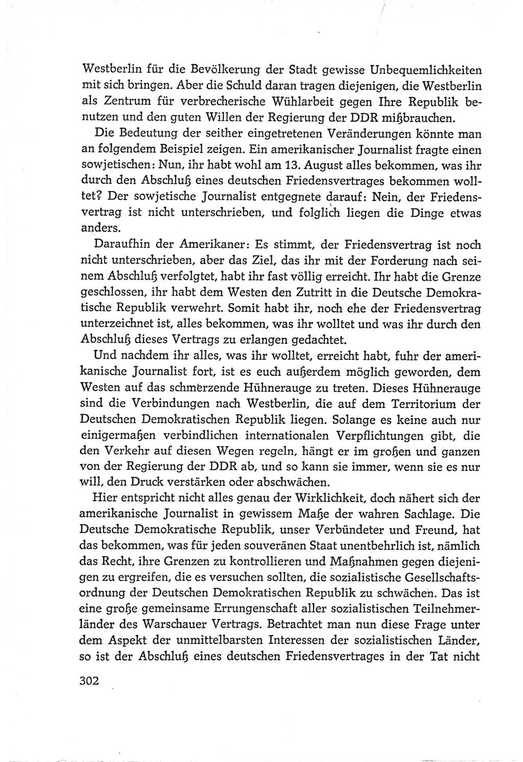 Protokoll der Verhandlungen des Ⅵ. Parteitages der Sozialistischen Einheitspartei Deutschlands (SED) [Deutsche Demokratische Republik (DDR)] 1963, Band Ⅰ, Seite 302 (Prot. Verh. Ⅵ. PT SED DDR 1963, Bd. Ⅰ, S. 302)