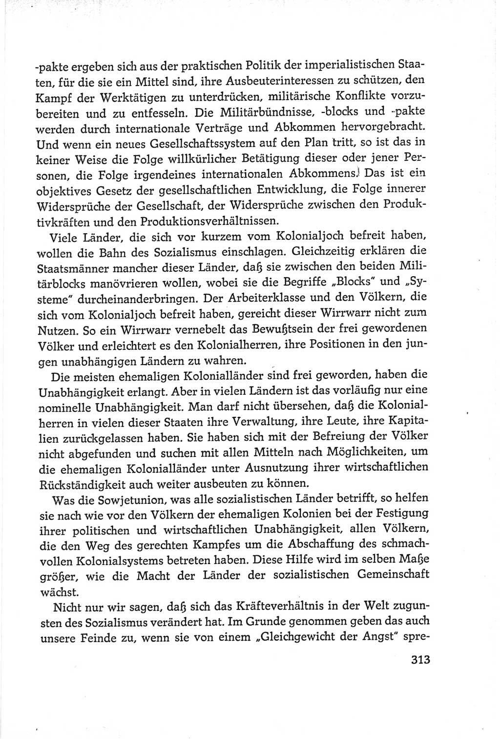 Protokoll der Verhandlungen des Ⅵ. Parteitages der Sozialistischen Einheitspartei Deutschlands (SED) [Deutsche Demokratische Republik (DDR)] 1963, Band Ⅰ, Seite 313 (Prot. Verh. Ⅵ. PT SED DDR 1963, Bd. Ⅰ, S. 313)