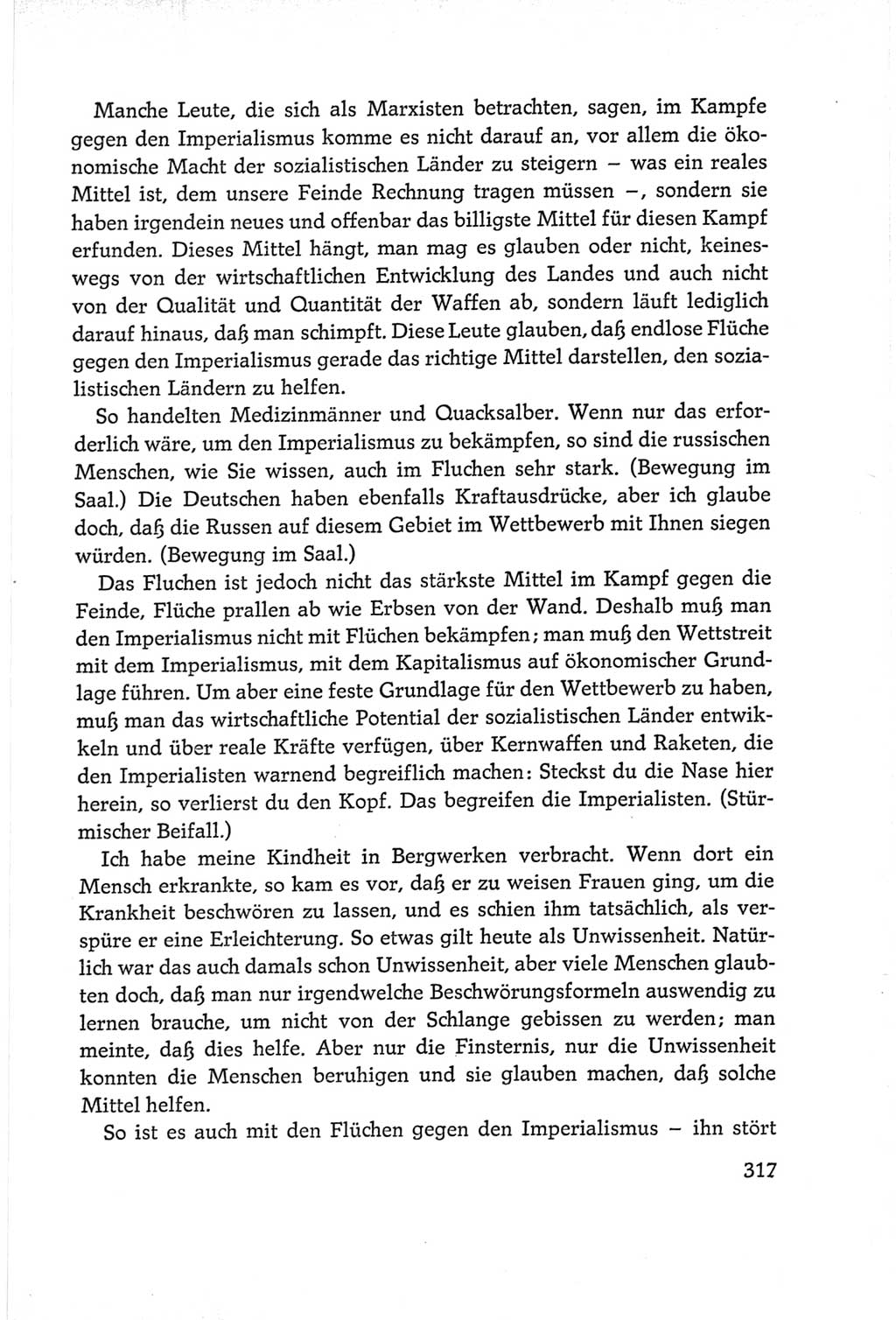 Protokoll der Verhandlungen des Ⅵ. Parteitages der Sozialistischen Einheitspartei Deutschlands (SED) [Deutsche Demokratische Republik (DDR)] 1963, Band Ⅰ, Seite 317 (Prot. Verh. Ⅵ. PT SED DDR 1963, Bd. Ⅰ, S. 317)