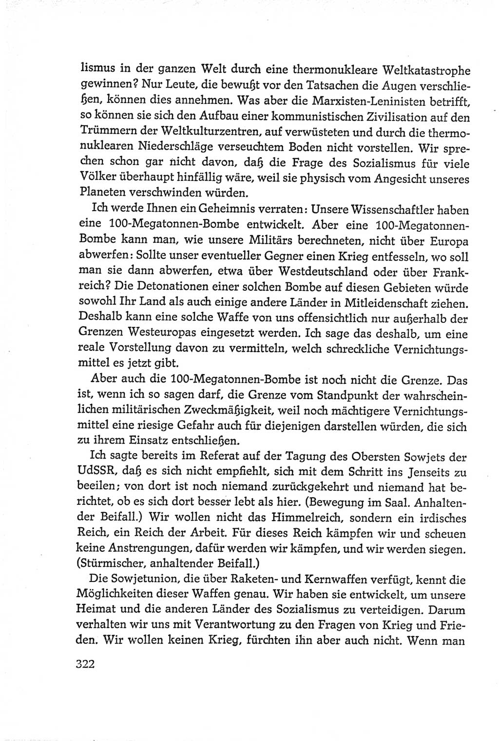 Protokoll der Verhandlungen des Ⅵ. Parteitages der Sozialistischen Einheitspartei Deutschlands (SED) [Deutsche Demokratische Republik (DDR)] 1963, Band Ⅰ, Seite 322 (Prot. Verh. Ⅵ. PT SED DDR 1963, Bd. Ⅰ, S. 322)