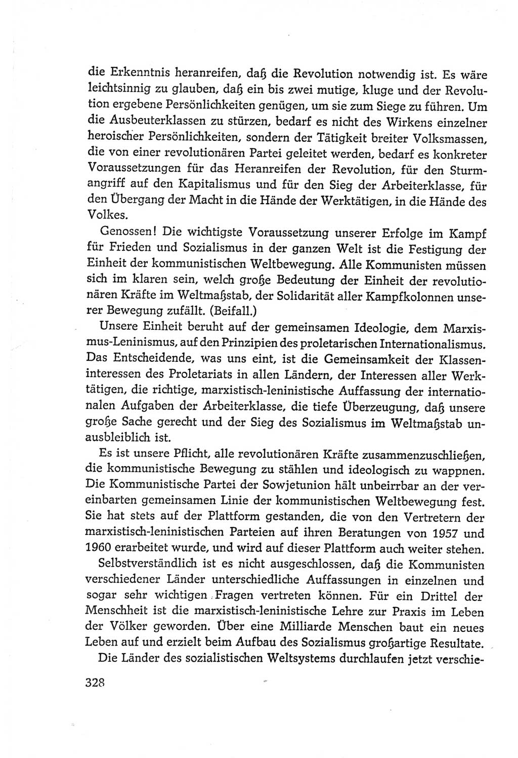 Protokoll der Verhandlungen des Ⅵ. Parteitages der Sozialistischen Einheitspartei Deutschlands (SED) [Deutsche Demokratische Republik (DDR)] 1963, Band Ⅰ, Seite 328 (Prot. Verh. Ⅵ. PT SED DDR 1963, Bd. Ⅰ, S. 328)