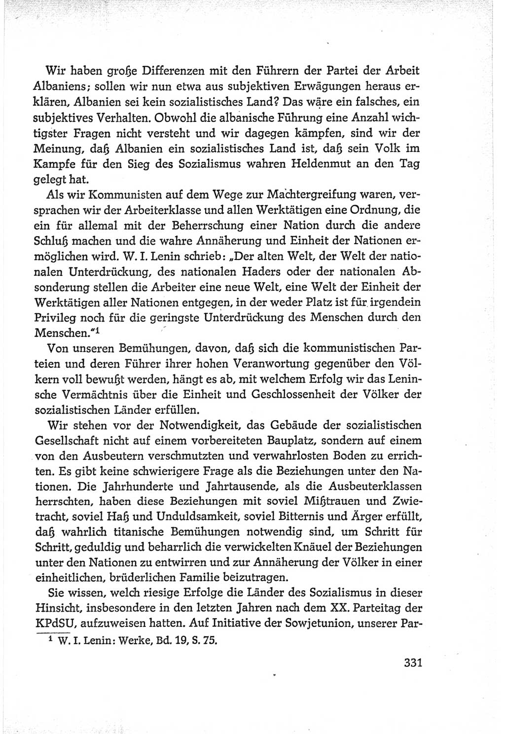 Protokoll der Verhandlungen des Ⅵ. Parteitages der Sozialistischen Einheitspartei Deutschlands (SED) [Deutsche Demokratische Republik (DDR)] 1963, Band Ⅰ, Seite 331 (Prot. Verh. Ⅵ. PT SED DDR 1963, Bd. Ⅰ, S. 331)