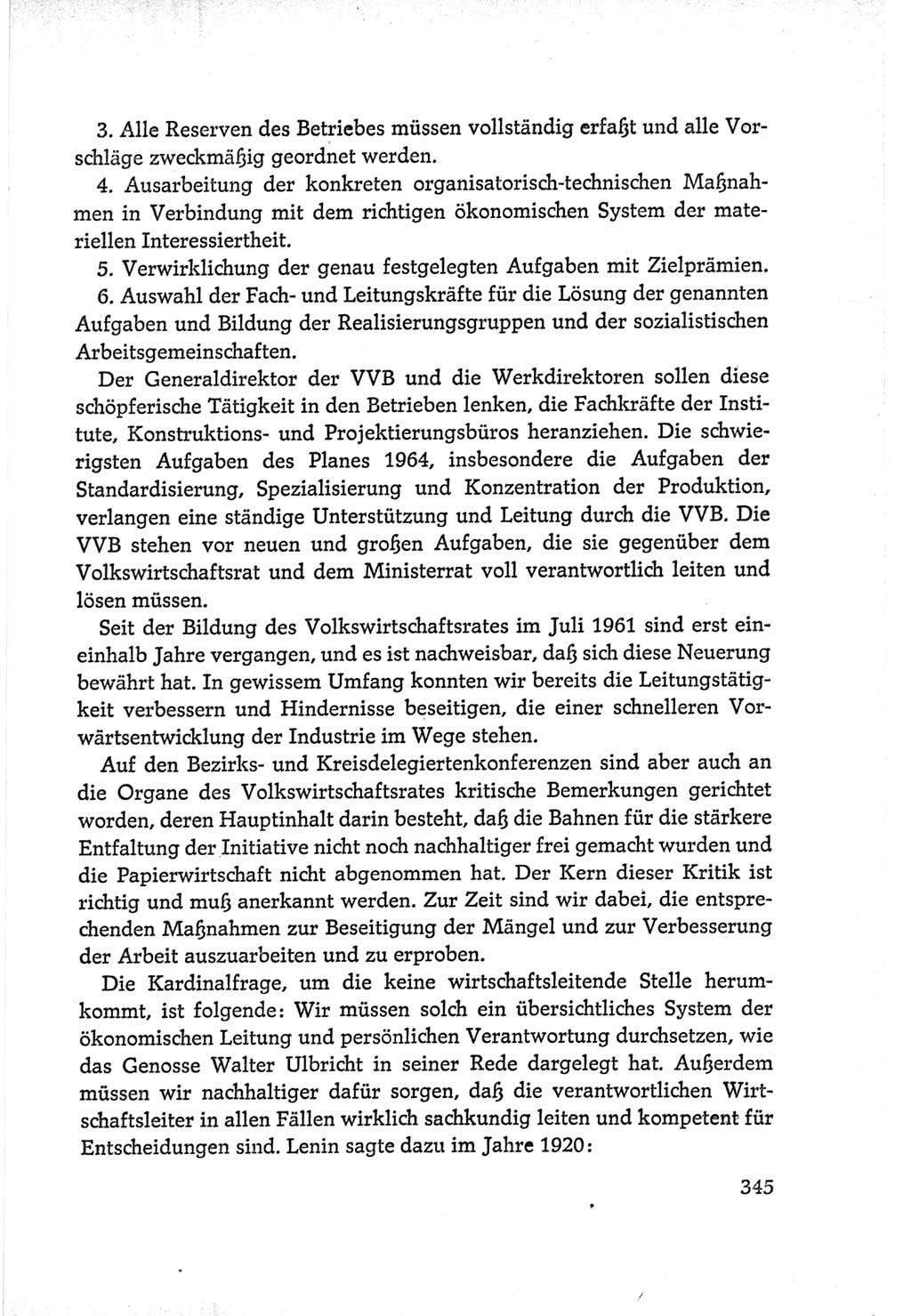 Protokoll der Verhandlungen des Ⅵ. Parteitages der Sozialistischen Einheitspartei Deutschlands (SED) [Deutsche Demokratische Republik (DDR)] 1963, Band Ⅰ, Seite 345 (Prot. Verh. Ⅵ. PT SED DDR 1963, Bd. Ⅰ, S. 345)
