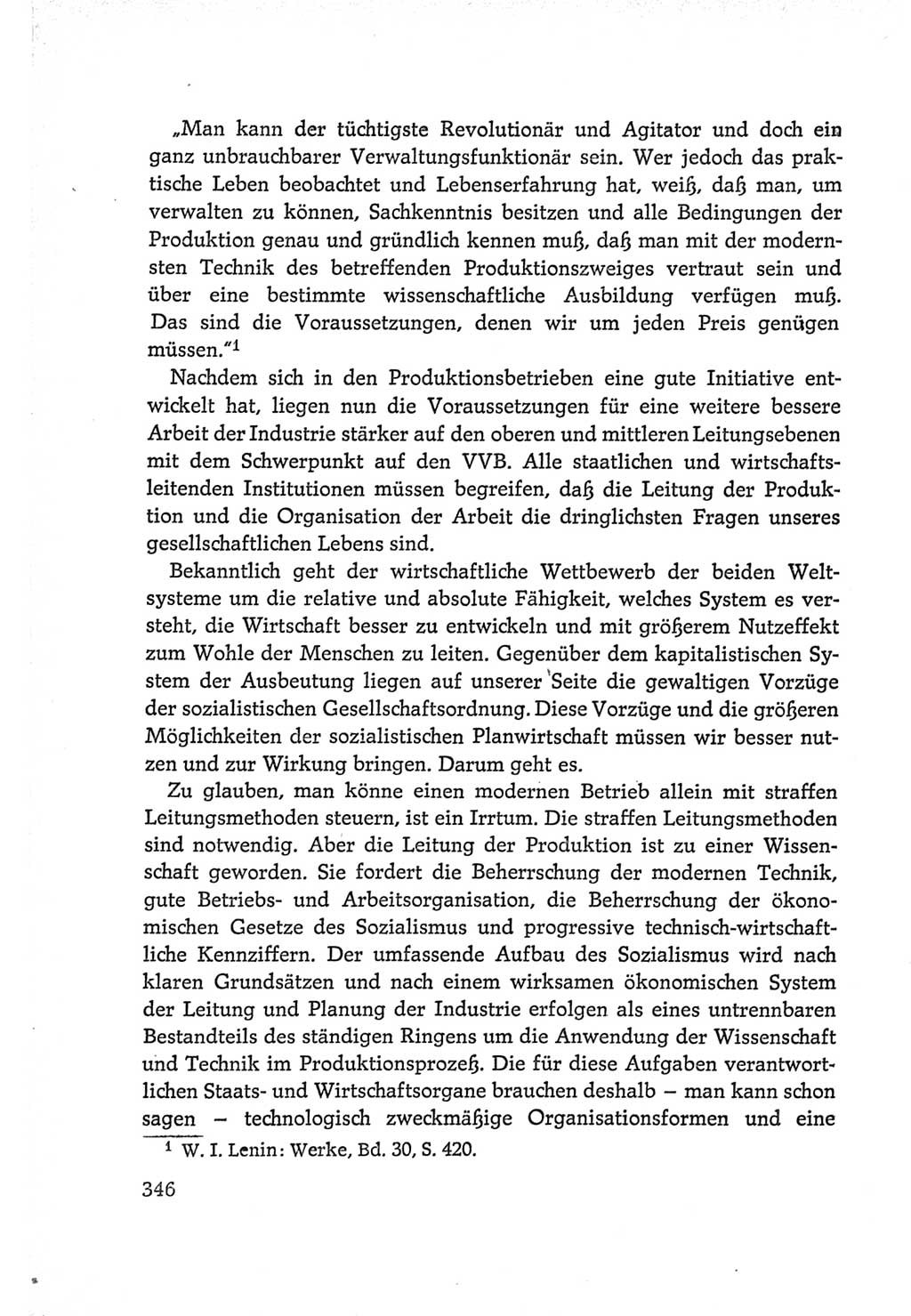 Protokoll der Verhandlungen des Ⅵ. Parteitages der Sozialistischen Einheitspartei Deutschlands (SED) [Deutsche Demokratische Republik (DDR)] 1963, Band Ⅰ, Seite 346 (Prot. Verh. Ⅵ. PT SED DDR 1963, Bd. Ⅰ, S. 346)